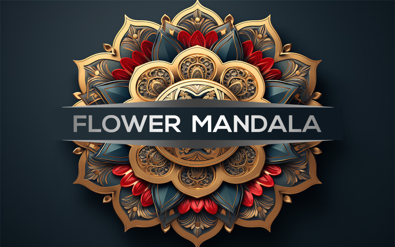 Projekt mandali premium | kolorowa sztuka mandali | drewniana mandala | sztuka mandali z kolorowych kwiatów