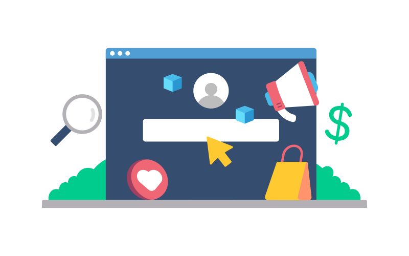Search Engine Marketing vektoros illusztráció