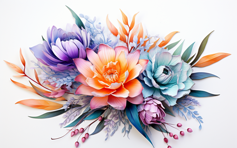 Akvarell blombuketter, illustration bakgrund 121