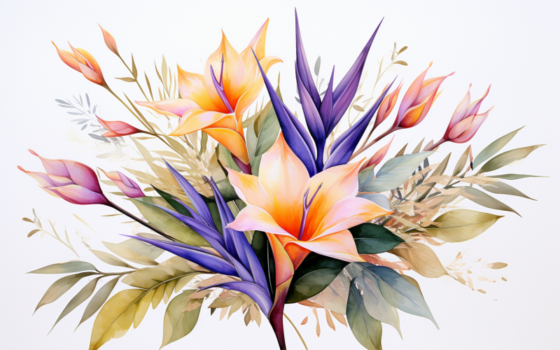 Akvarell blombuketter, illustration bakgrund 124