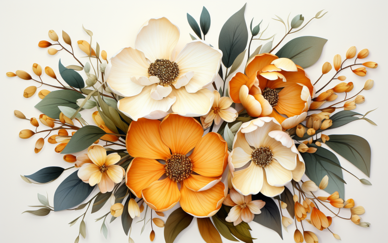 Akvarell blombuketter, illustration bakgrund 130