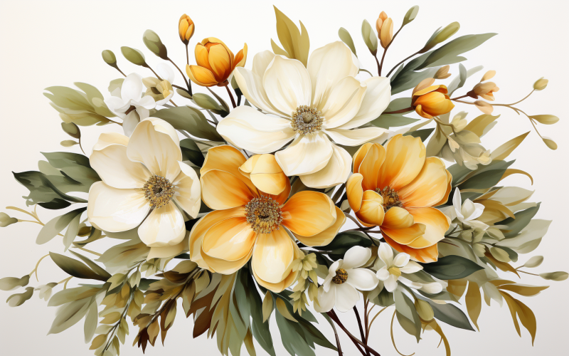 Aquarell-Blumensträuße, Illustrationshintergrund 131
