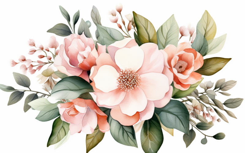 Akvarell blombuketter, illustration bakgrund 185