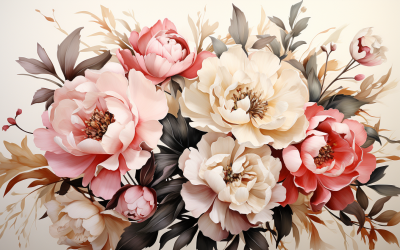 Aquarel bloemen boeketten, afbeelding achtergrond 192