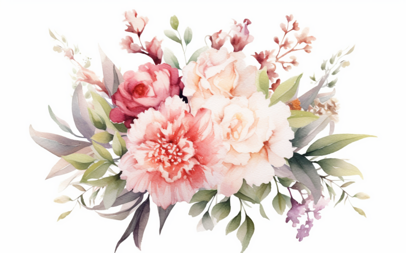 Aquarell-Blumensträuße, Illustrationshintergrund 189