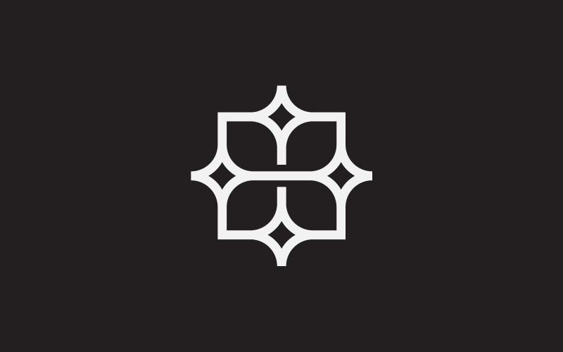 B ster bloem logo ontwerpsjabloon
