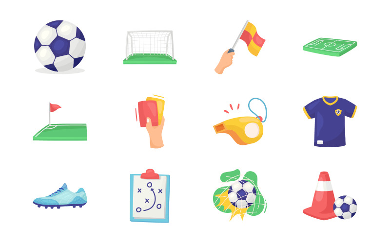 Insieme di oggetti isolati di calcio