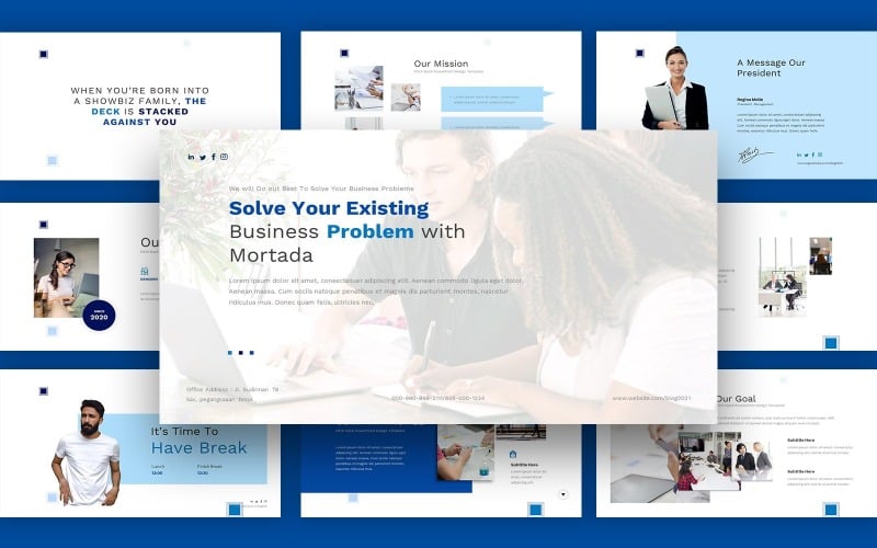 Modèle de diapositives Google pour la solution commerciale Moartada
