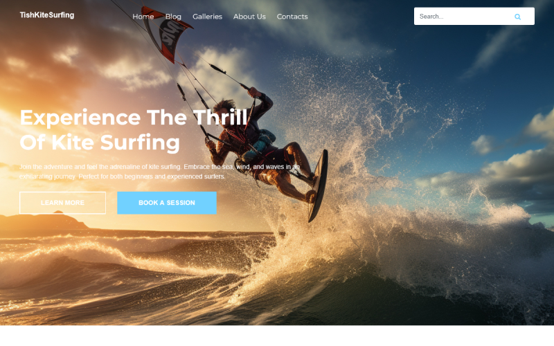 TishKitesurfing – téma WordPress pro kitesurfing
