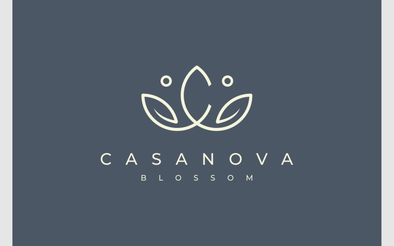 C betű Virág Levél Virág Logo