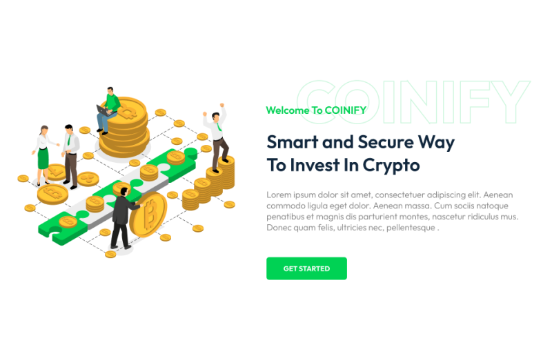 COINIFY- Marketingowe jednostronicowe szablony Figma