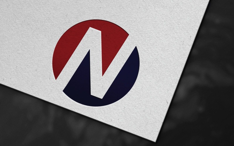 Disegno del modello del logo della lettera Circle N