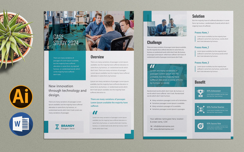 Modèle de flyer d'étude de cas moderne - Étude de cas