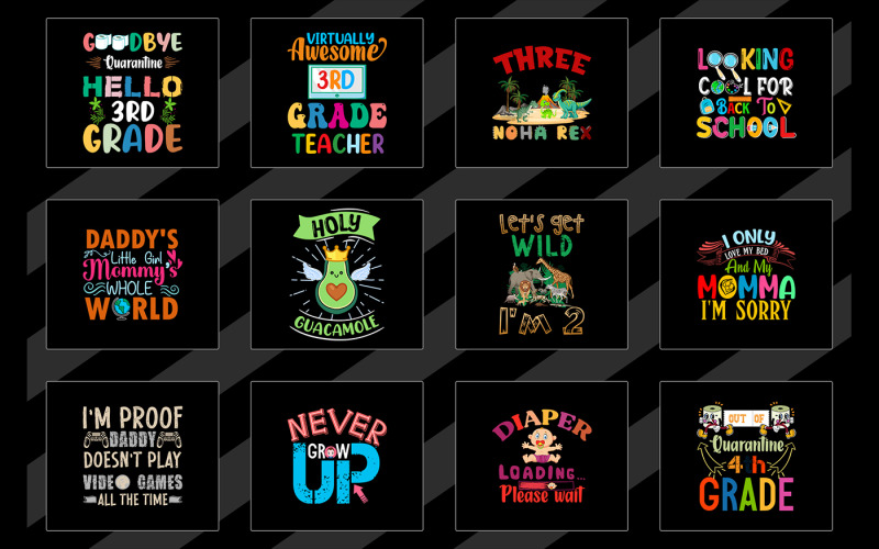 Paquete de diseños de camisetas para bebés/niños