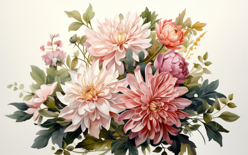 Akvarell blombuketter, illustration bakgrund 204
