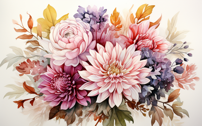 Aquarel bloemen boeketten, afbeelding achtergrond 208