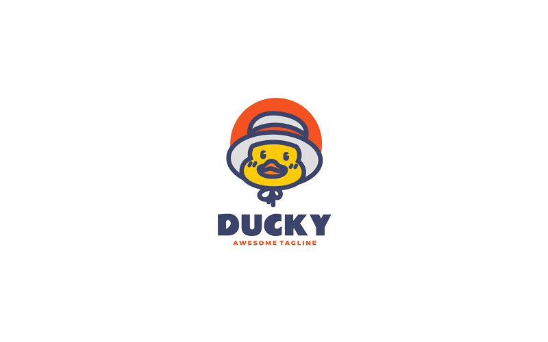 Ducky Mascot Tecknad logotyp