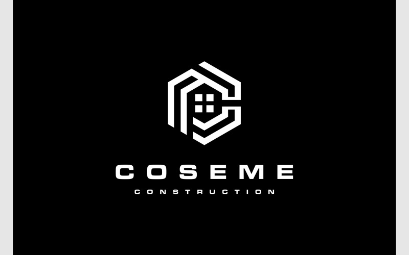 Logotipo De Construcción Hexágono Letra C