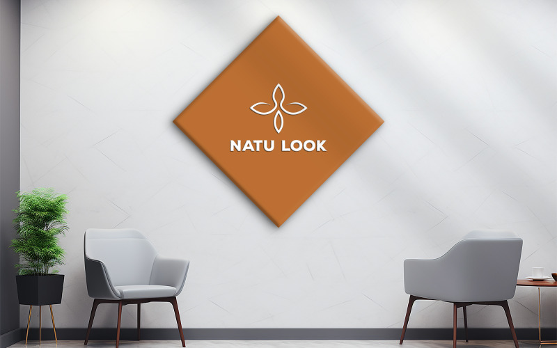 Mockup voor interieurbord | mockup voor interieurlogo | wit interieur logo mockup