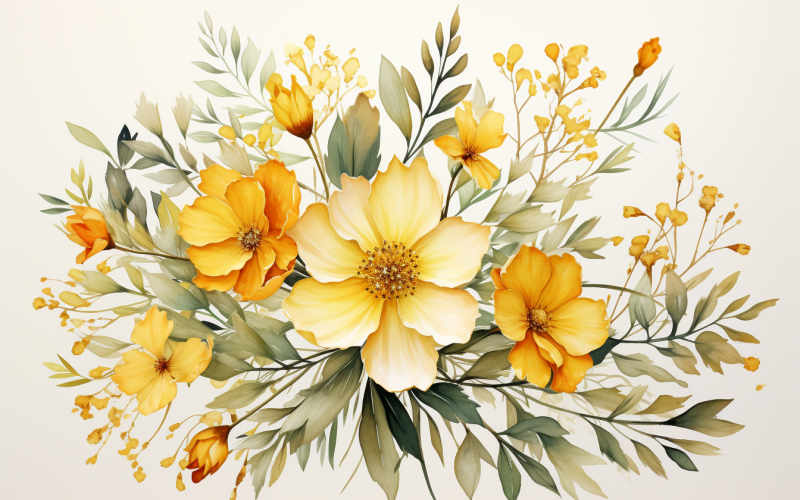 Akvarell blombuketter, illustration bakgrund 221