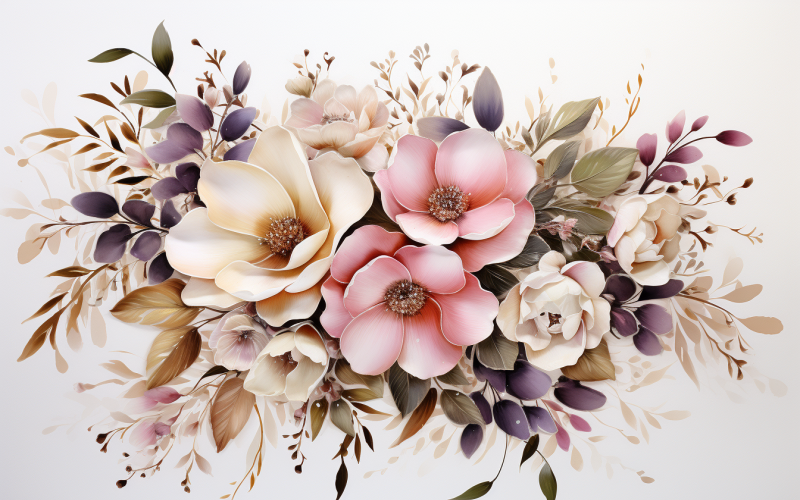 Akvarell blombuketter, illustration bakgrund 283