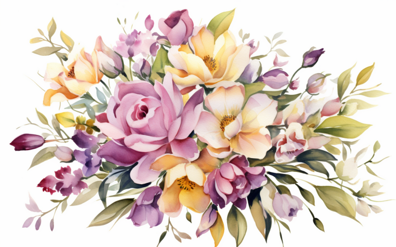 Mazzi di fiori ad acquerello, sfondo dell'illustrazione 294