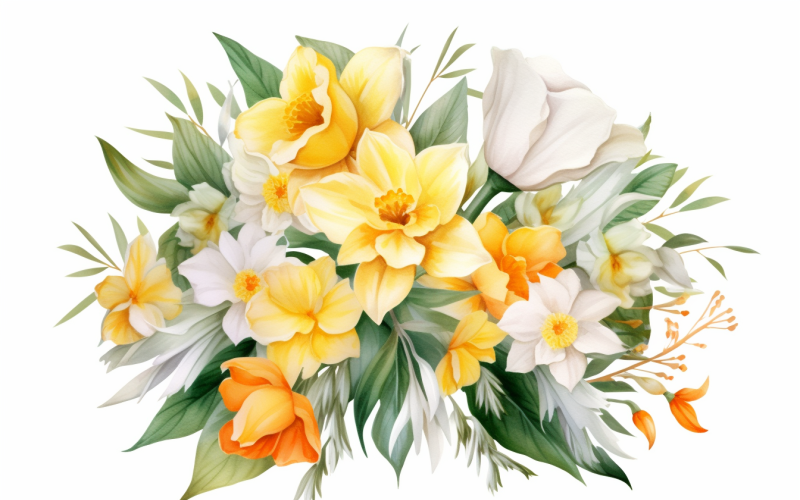 Suluboya Çiçek Buketleri, illüstrasyon arka planı 242