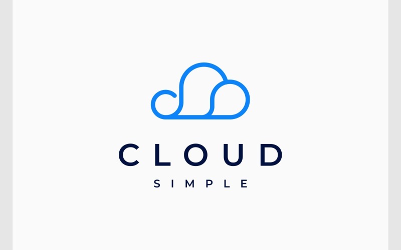 Einfaches Cloud-Hosting-Computing-Logo