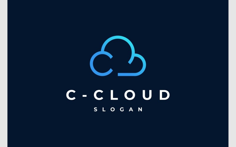 Letra C Nuvem Logotipo Simples