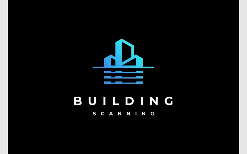 Logo dello scanner dell'appartamento di scansione dell'edificio