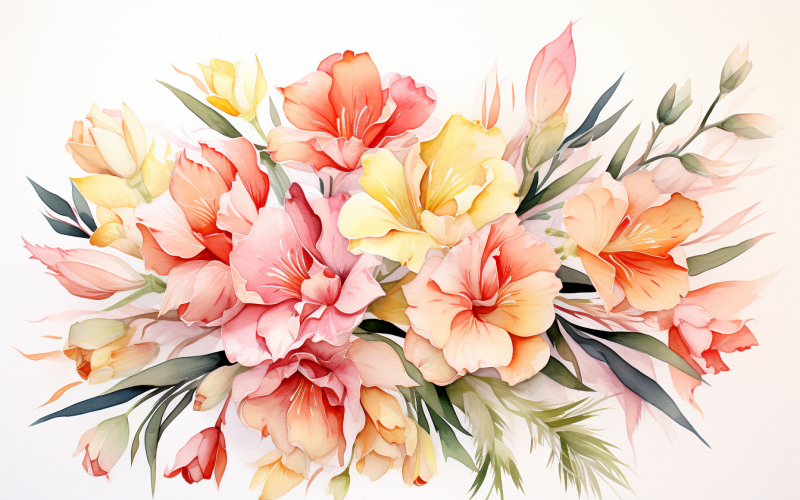 Akvarell blombuketter, illustration bakgrund 324