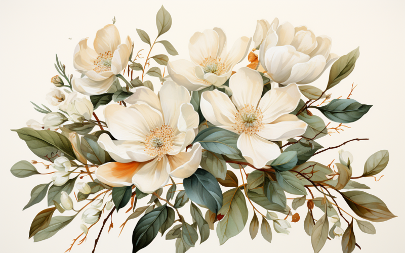 Akvarell blombuketter, illustration bakgrund 379