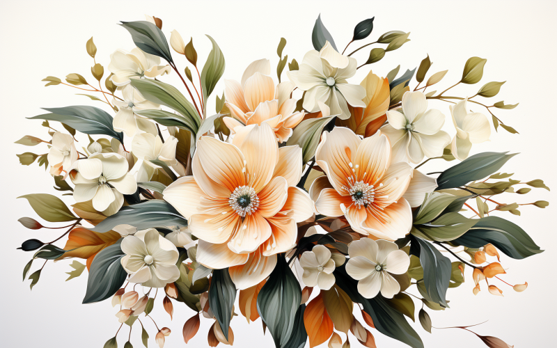 Akvarell virágcsokrok, illusztrációs háttér 378