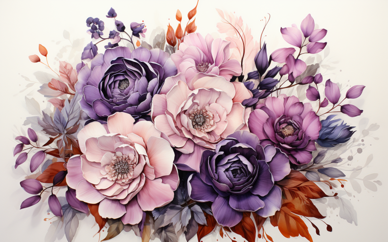 Aquarel bloemen boeketten, afbeelding achtergrond 384
