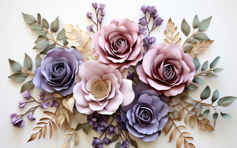 Bouquets de fleurs aquarelles, fond d'illustration 398