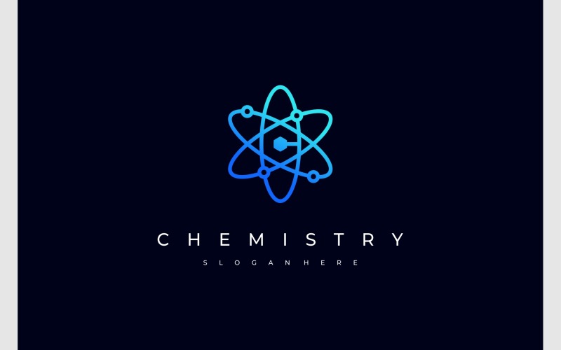 Letter C Atoomchemie Wetenschapslogo
