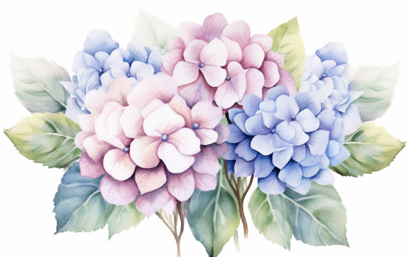 Mazzi di fiori ad acquerello, sfondo dell'illustrazione 358
