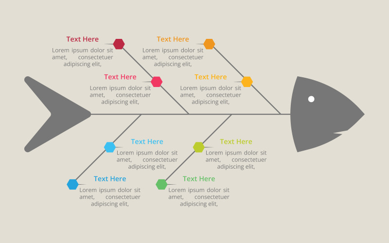 Fishbone infographic design vector