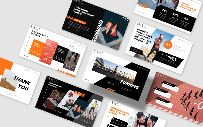 Futó atléta prezentáció Google Slides sablon