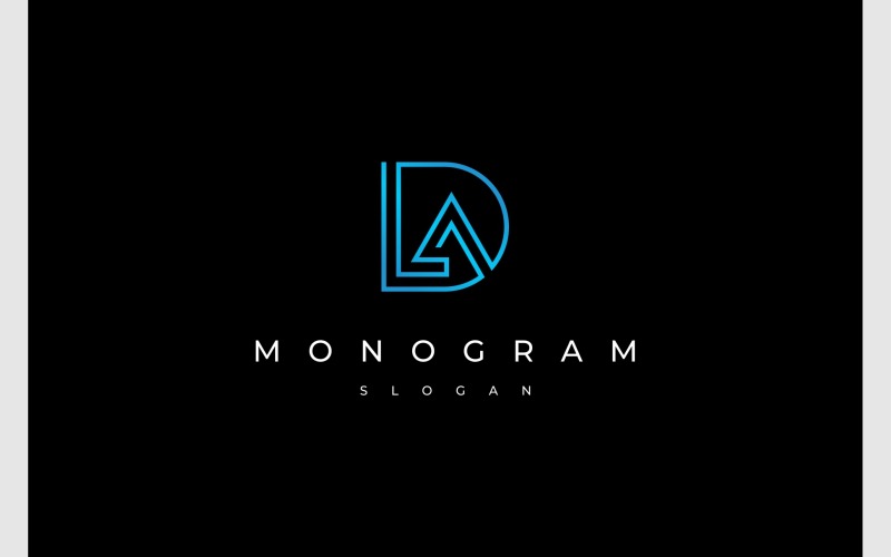Letter D L A Initials Minimalist Luxury Logo
