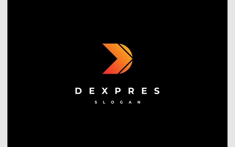 Lettre D Flèche Fast Express Logo