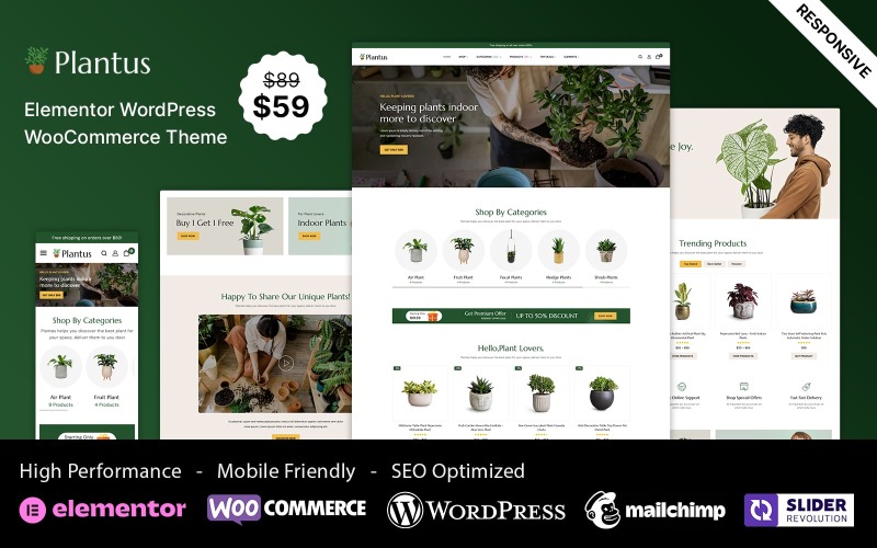 Plantus - 植物苗圃园艺和农业 Elementor WooCommerce 主题