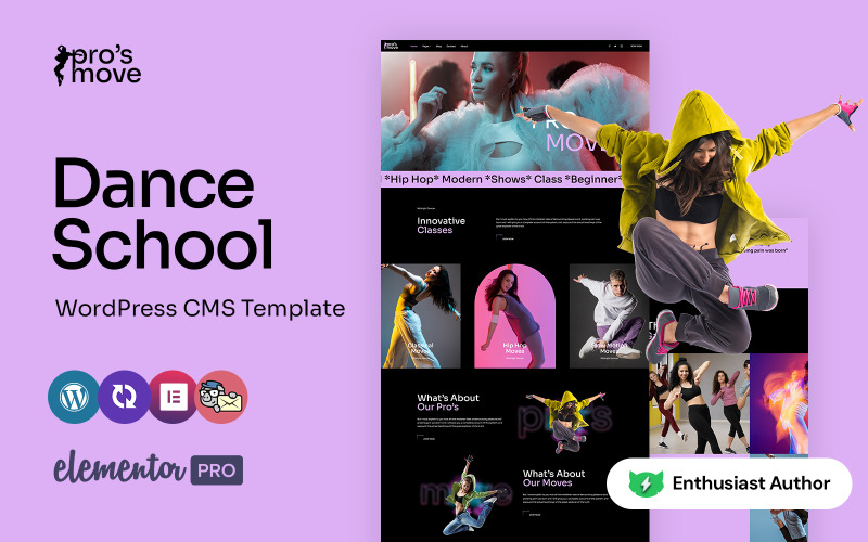 Prosmove - Tema WordPress Elementor multifuncional para escola de dança e estúdio