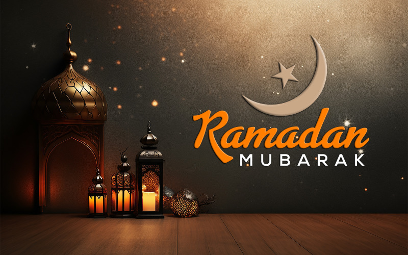 Ramadan | Illustration d’art mural de voeux du Ramadan | Conception d’invitations au Ramadan | conception de bannière de ramadan