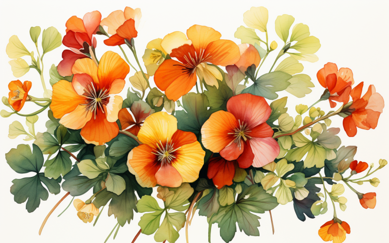 Akvarell virágcsokrok, illusztrációs háttér 426
