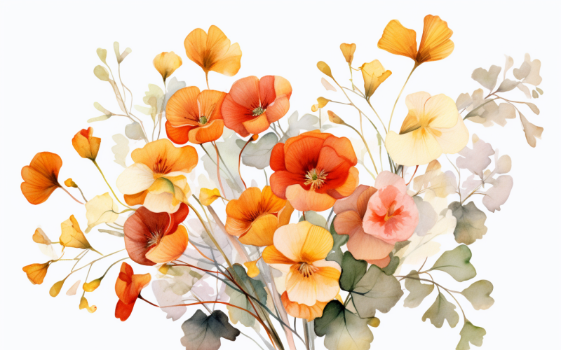 Букеты акварельных цветов, иллюстрация фона 424