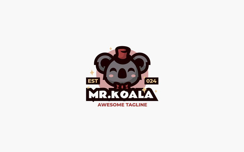 Logotipo de dibujos animados de la mascota del Sr. Koala
