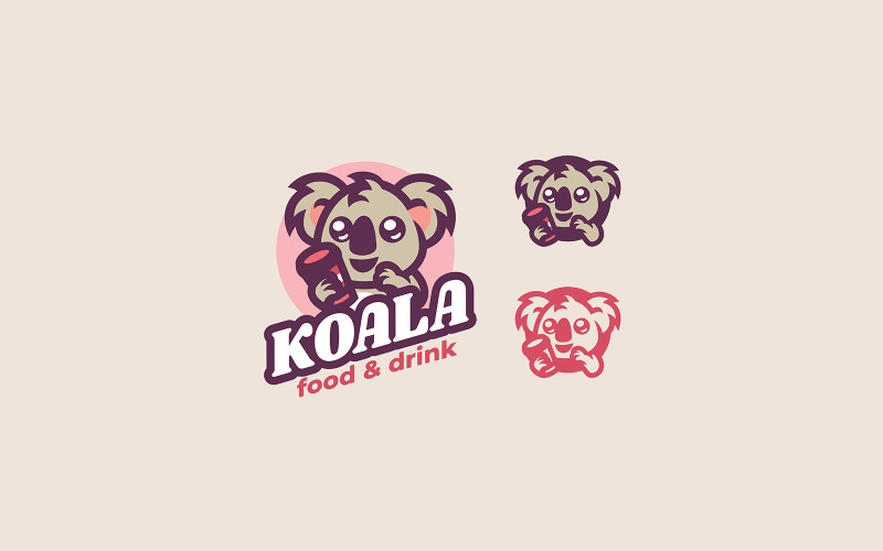 Logotipo de dibujos animados de mascota Koala 4