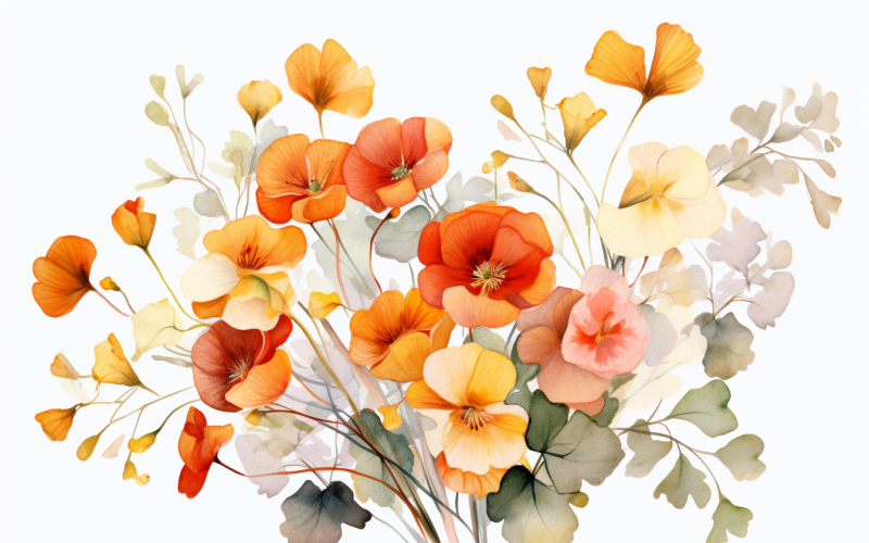 Mazzi di fiori ad acquerello, sfondo dell'illustrazione 424