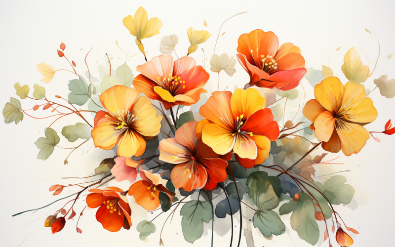 Mazzi di fiori ad acquerello, sfondo dell'illustrazione 430